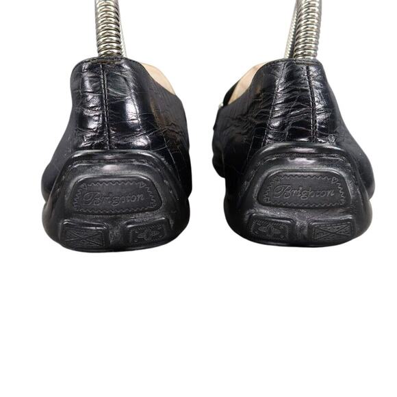 Brighton Shoes Womens 8.5 Loafers Slip On Charms Croc Embossed Leather Classic - Picture 8 of 16